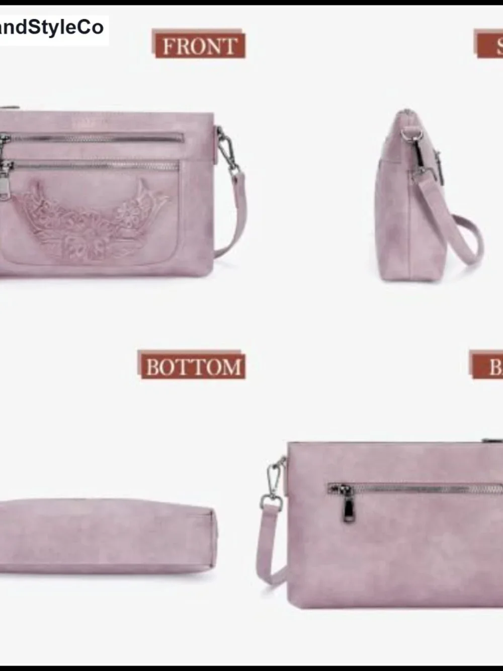 Small Faux Leather Crossbody Bag Multi Pocket Vegan Leather Purse Travel